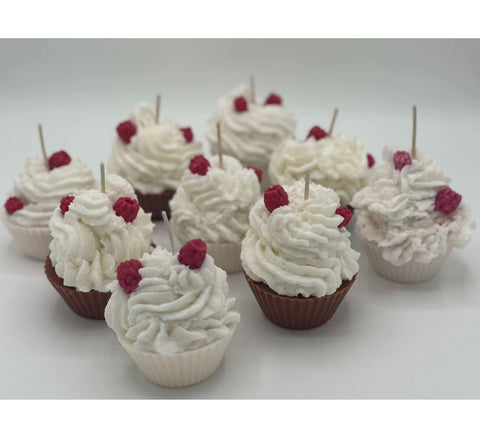 Deliciously Scented Raspberry Vanilla or Chocolate Cupcake Candles