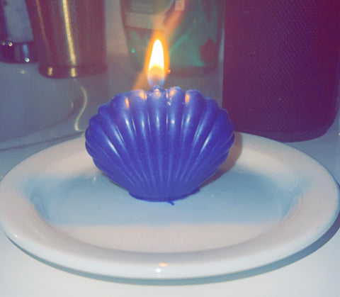 Seashell Bees Wax Hand Molded Candle
