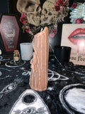 Grim Reaper, pumpkin skulls, dead bride, witch hand crystal ball pillar candles