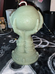 Grim Reaper, pumpkin skulls, dead bride, witch hand crystal ball pillar candles